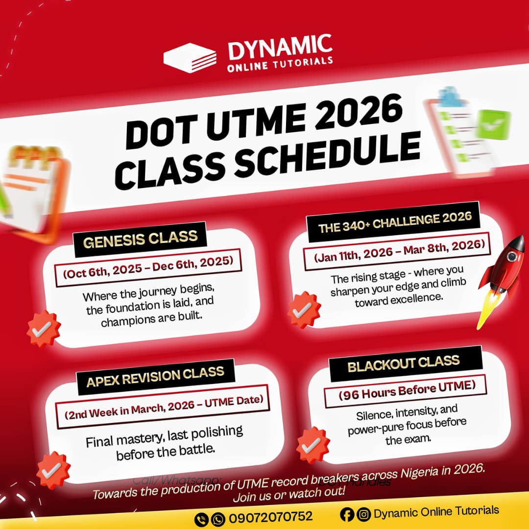 DOT Class Schedule